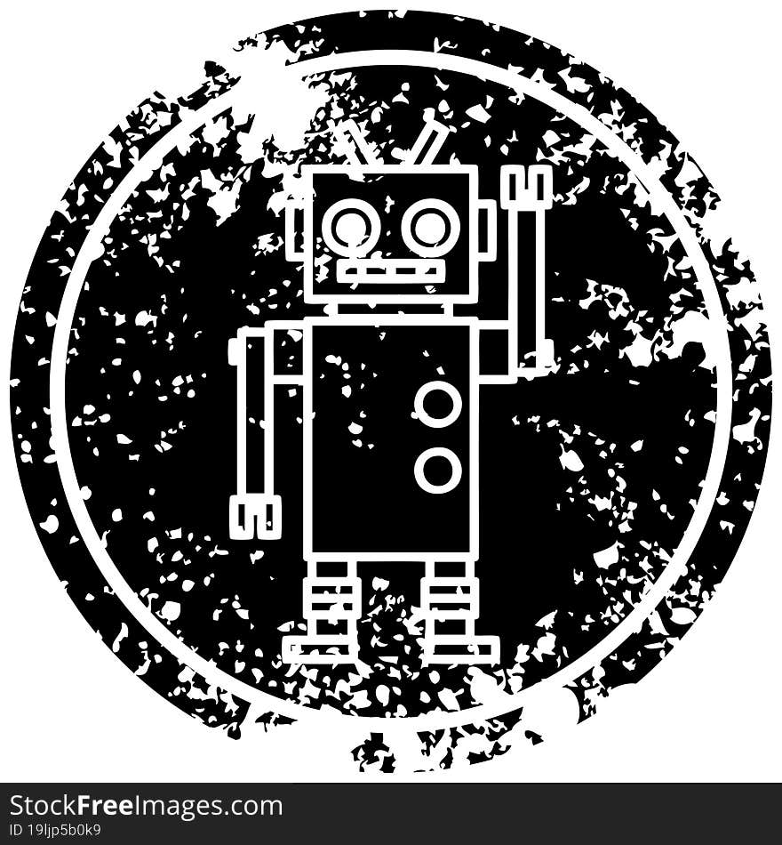 dancing robot distressed icon