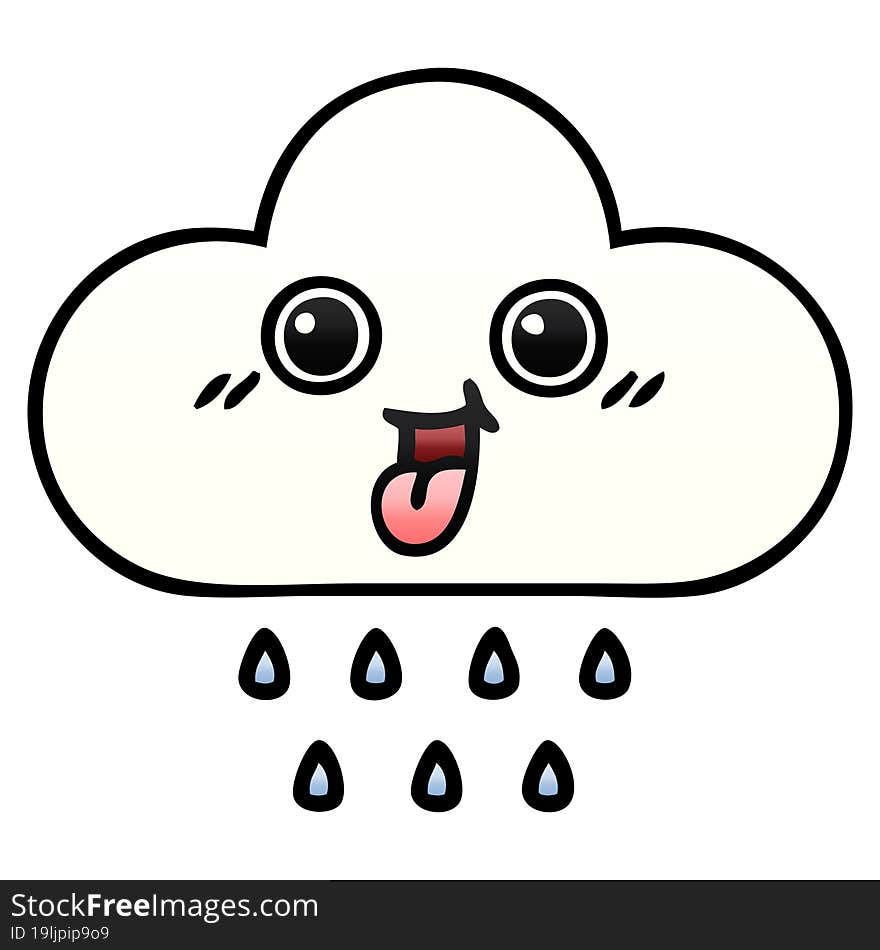 gradient shaded cartoon rain cloud