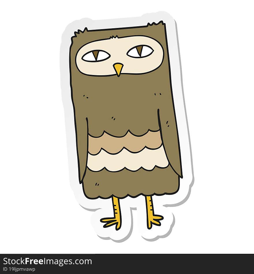 sticker of a cartoon owl