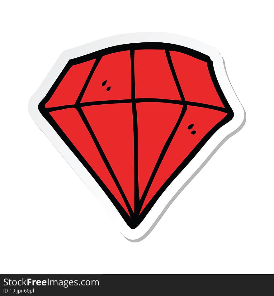 sticker of a cartoon tattoo diamond