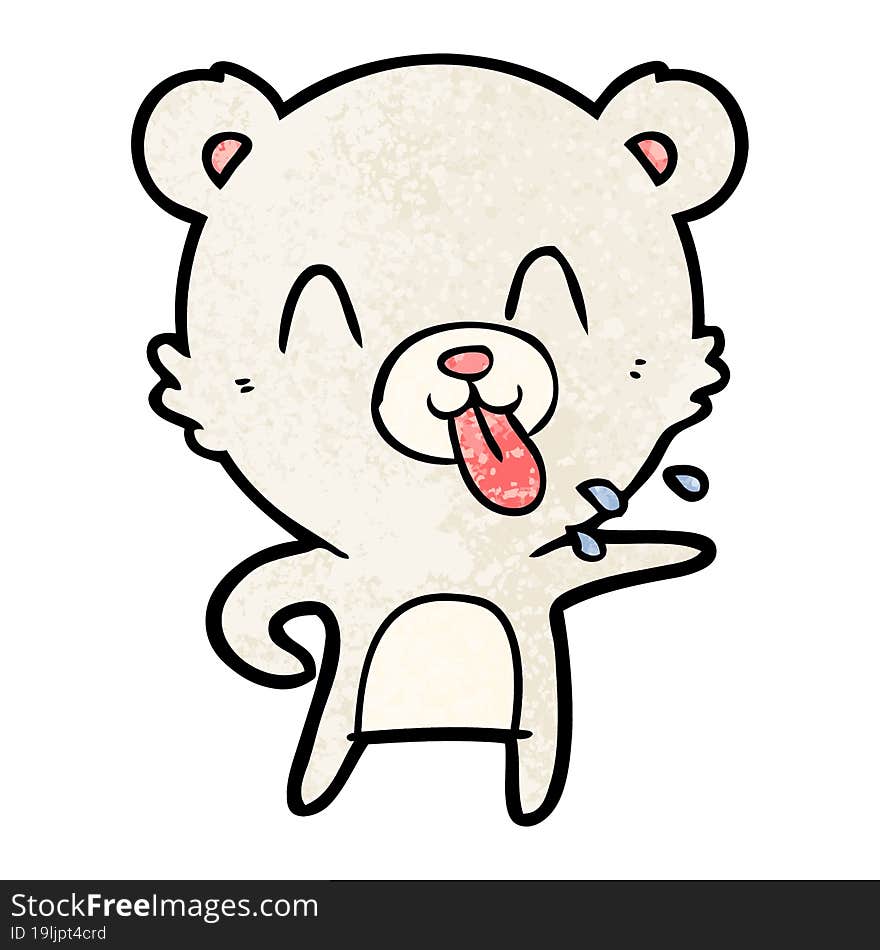 rude cartoon polar bear sticking out tongue. rude cartoon polar bear sticking out tongue