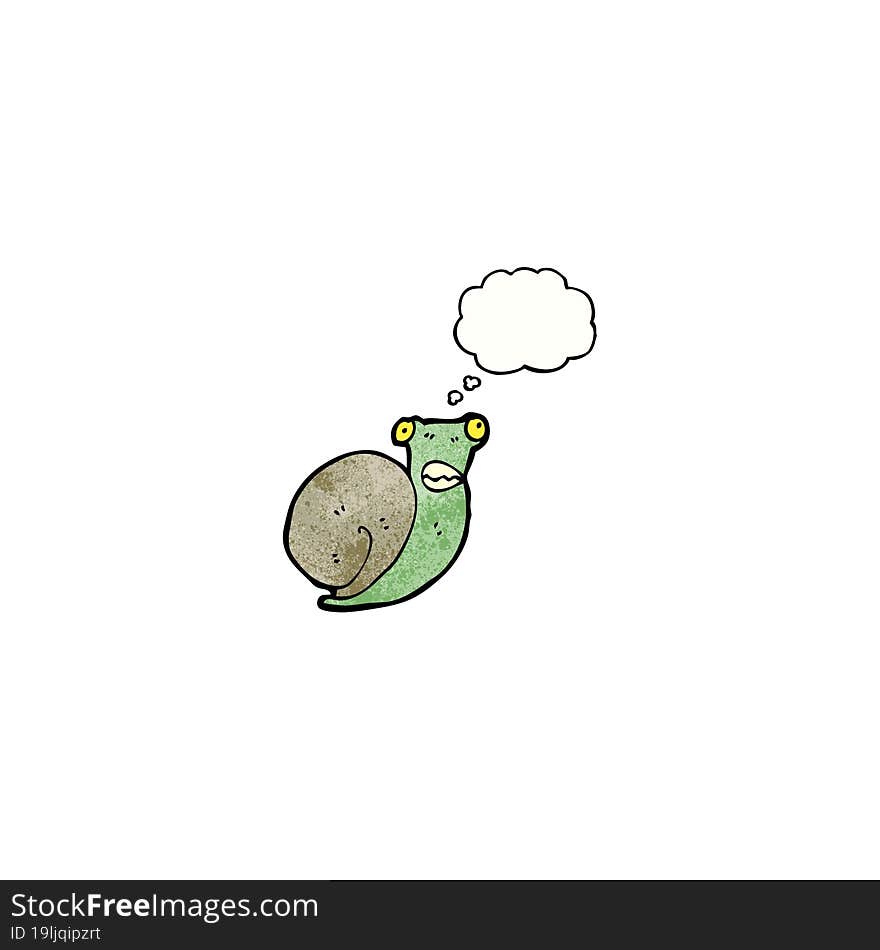 cartoon snail with thought balloon