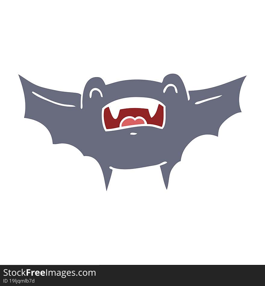 flat color style cartoon vampire bat