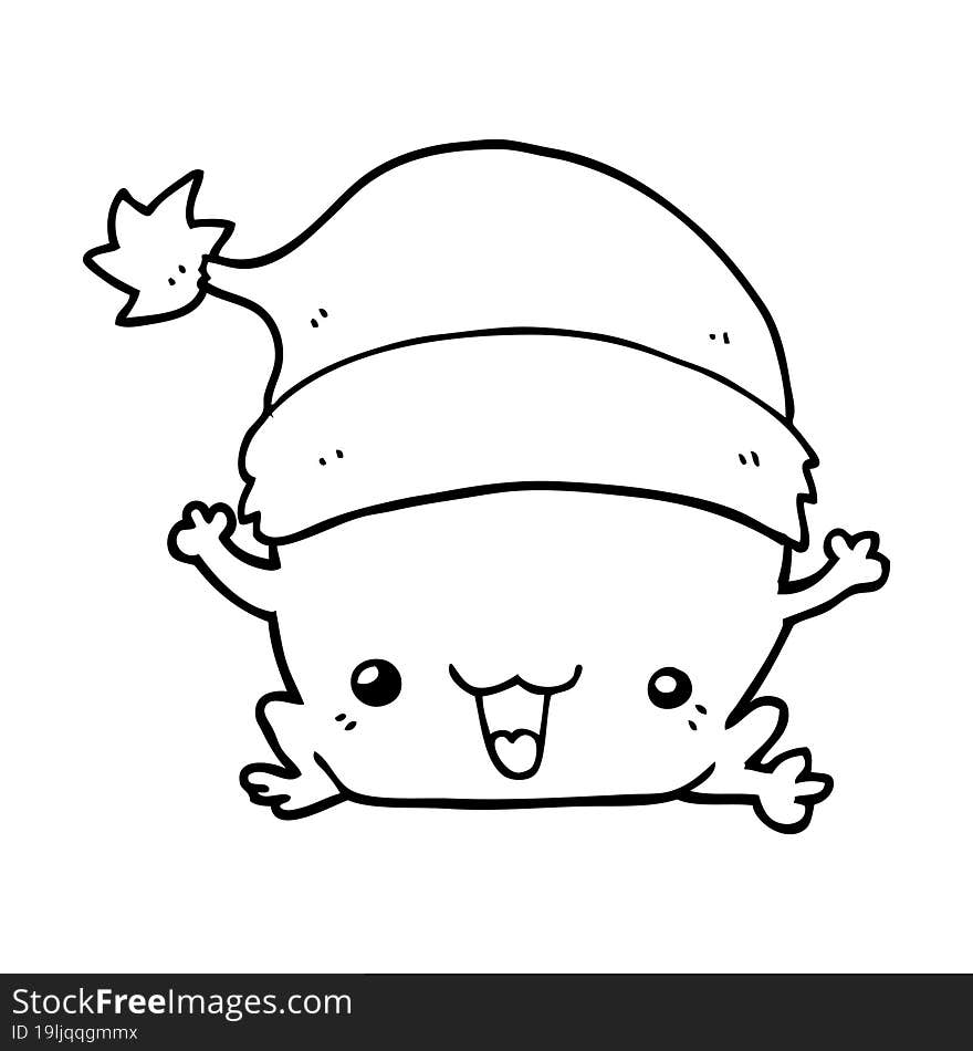 Cute Cartoon Christmas Frog