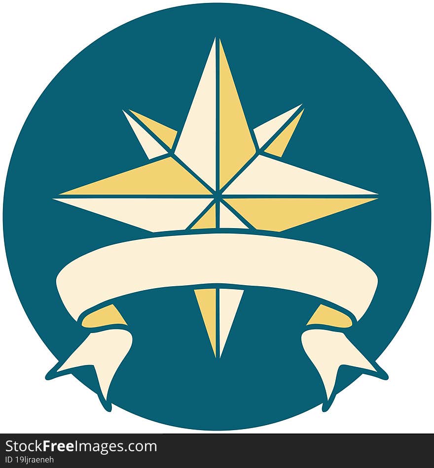 Icon With Banner Of A Star