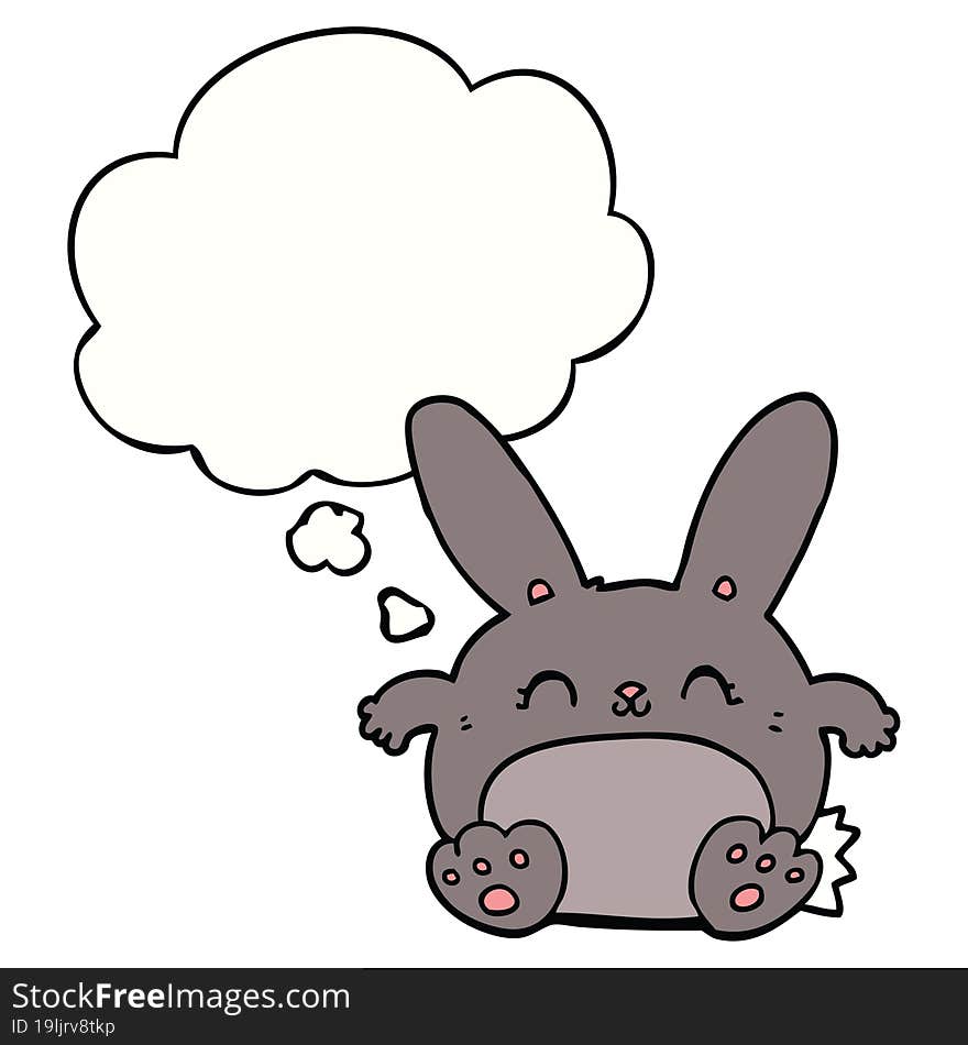 cartoon rabbit with thought bubble. cartoon rabbit with thought bubble