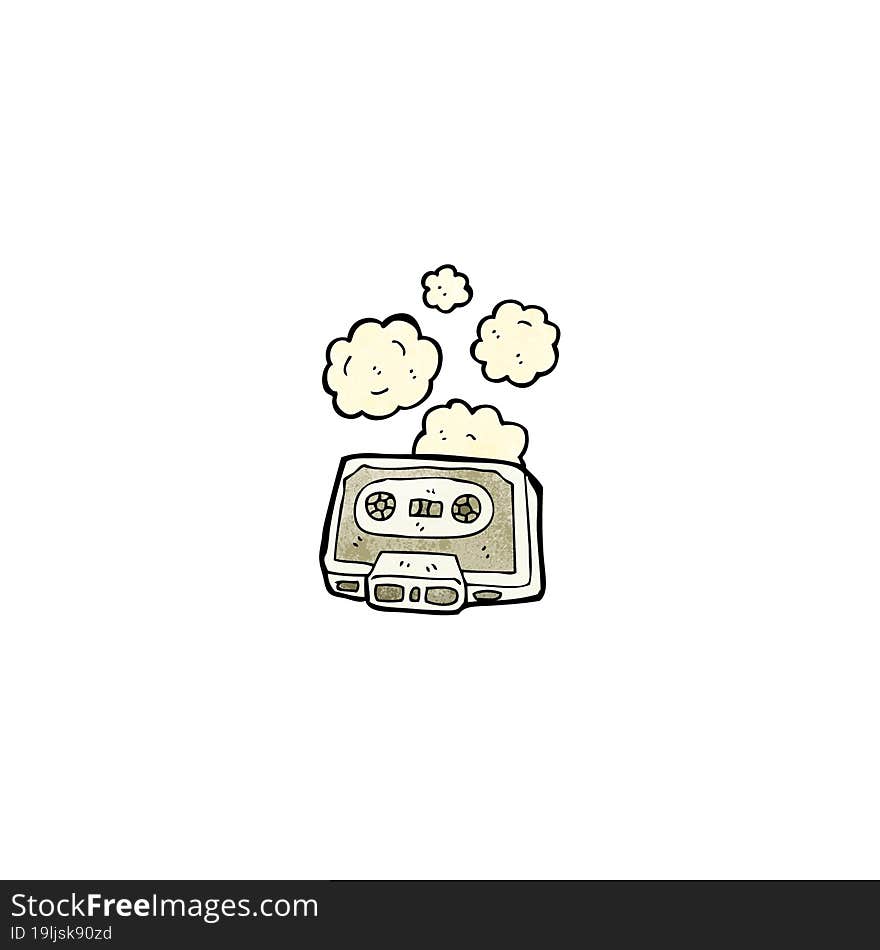 cartoon dusty old cassette tape