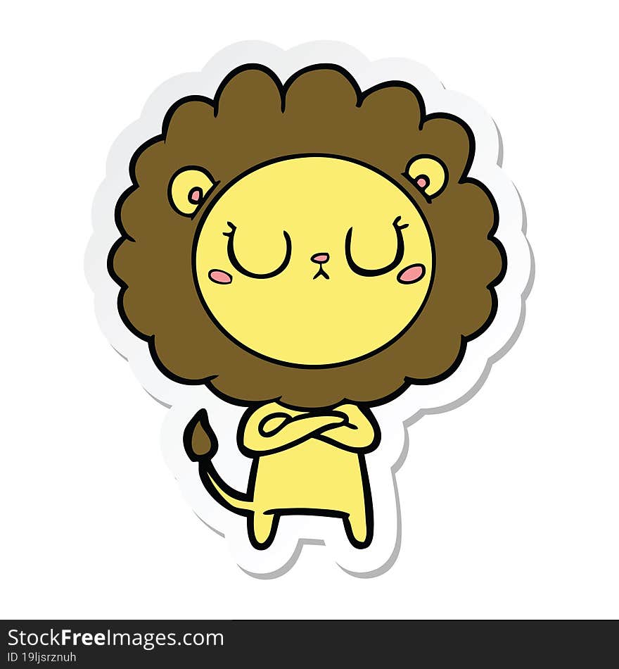 Sticker Of A Cartoon Lion