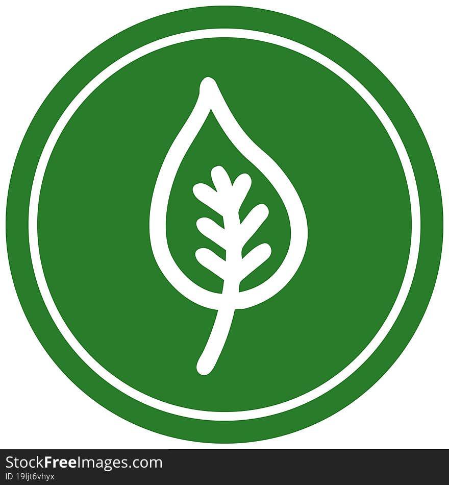 natural leaf circular icon symbol