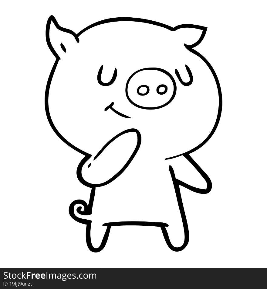 happy cartoon pig. happy cartoon pig