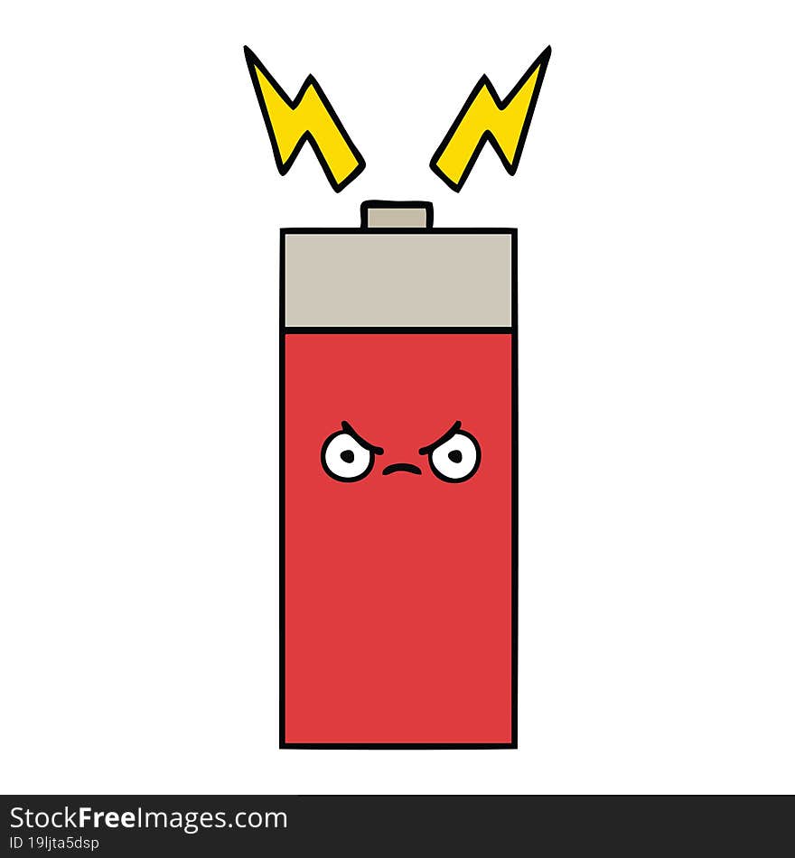 cute cartoon of a battery. cute cartoon of a battery