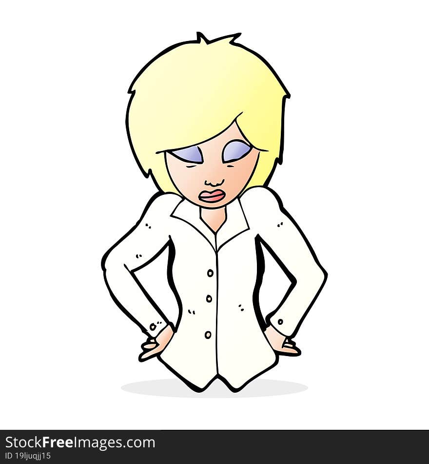 cartoon woman with hands on hips