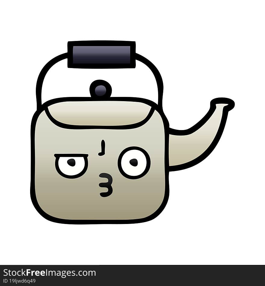 gradient shaded cartoon kettle