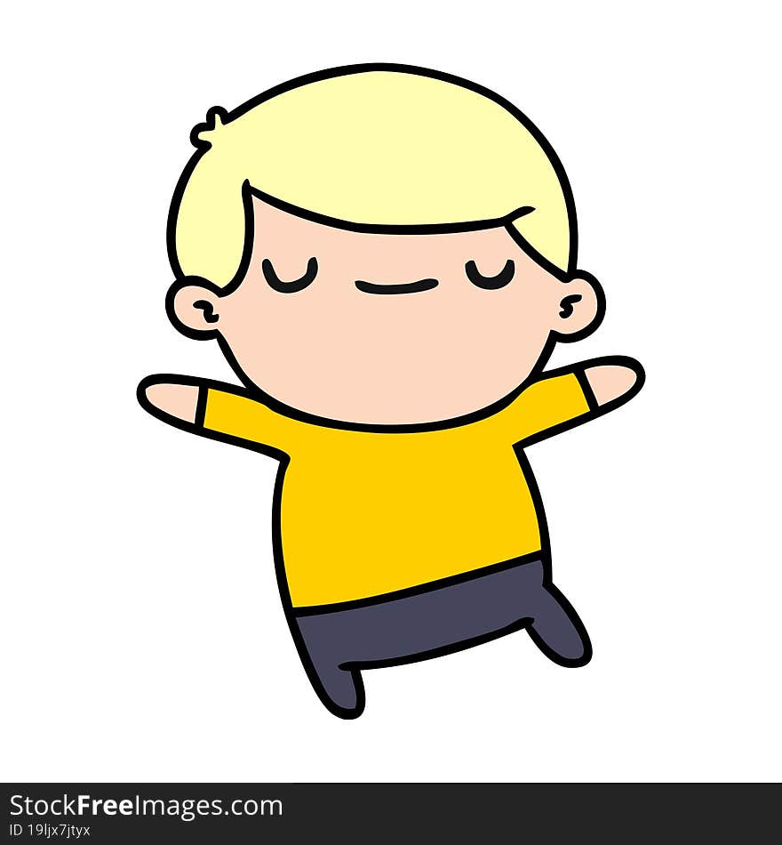 cartoon illustration of a kawaii cute boy. cartoon illustration of a kawaii cute boy