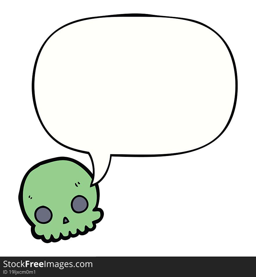 cartoon skull with speech bubble. cartoon skull with speech bubble