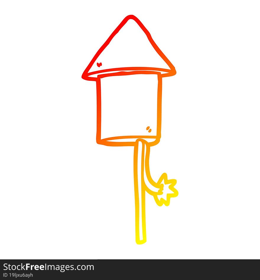 Warm Gradient Line Drawing Cartoon Firework