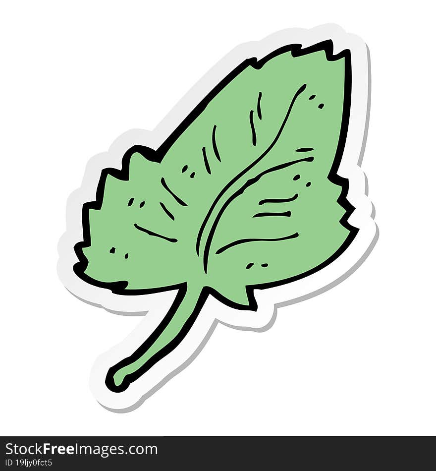 Sticker Of A Cartoon Leaf Symbol