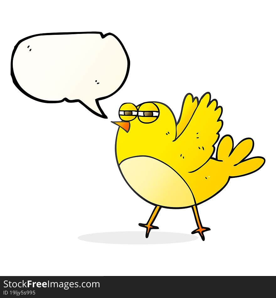 freehand drawn speech bubble cartoon bird