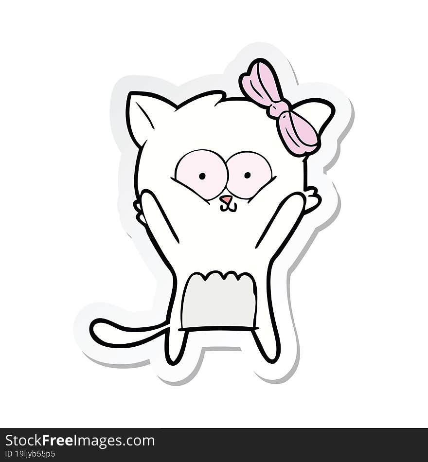 sticker of a cartoon cat