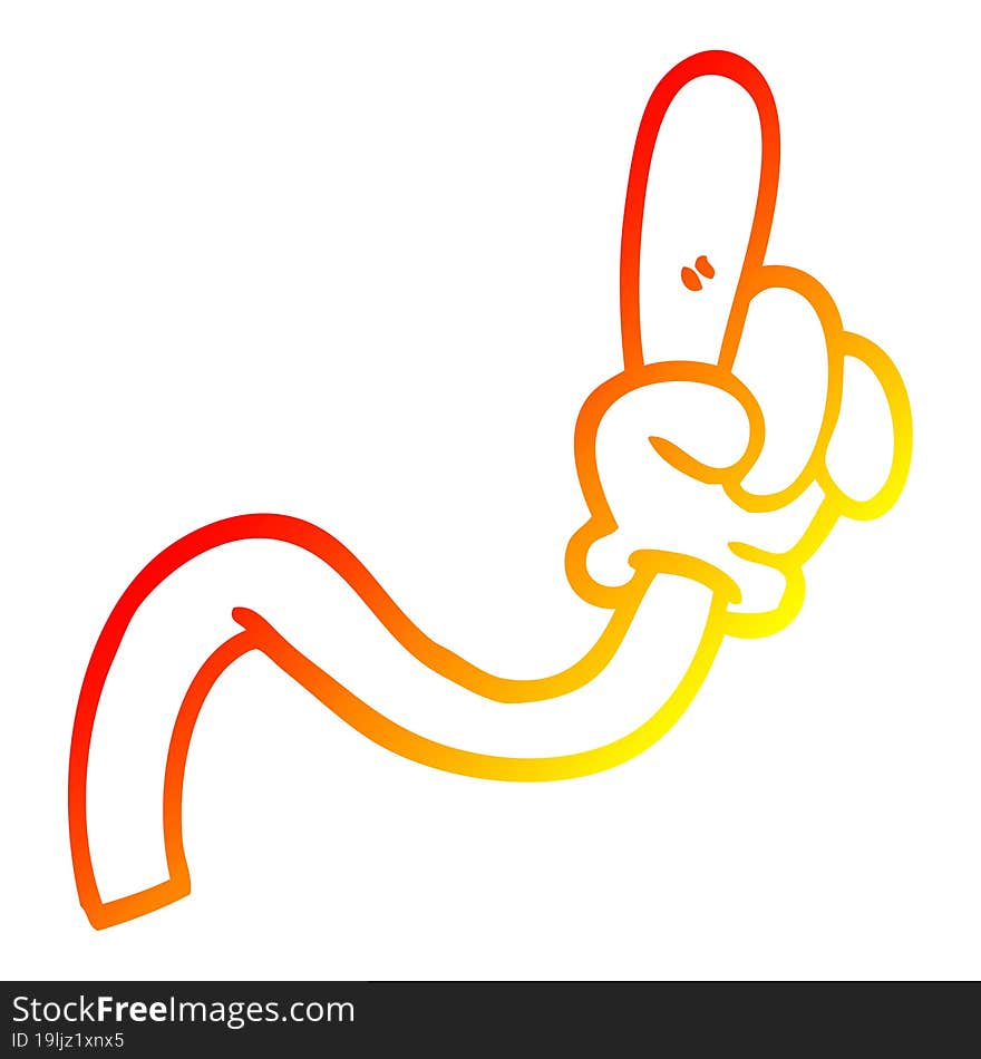 warm gradient line drawing of a cartoon hand gesture