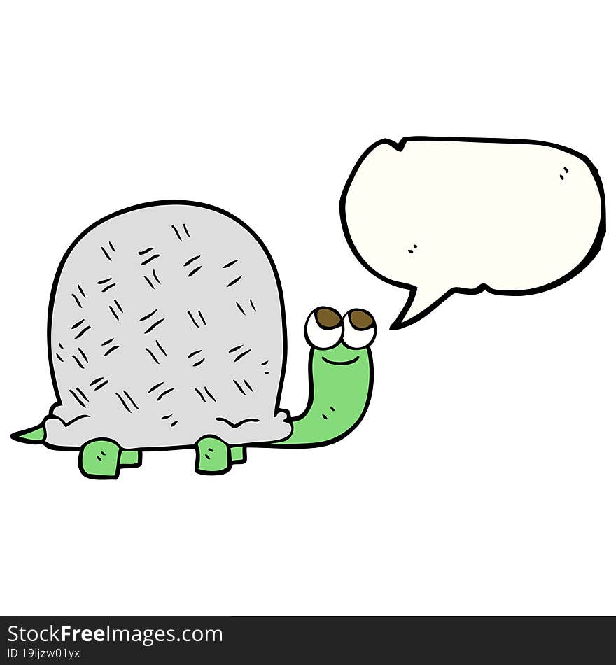 Speech Bubble Cartoon Tortoise