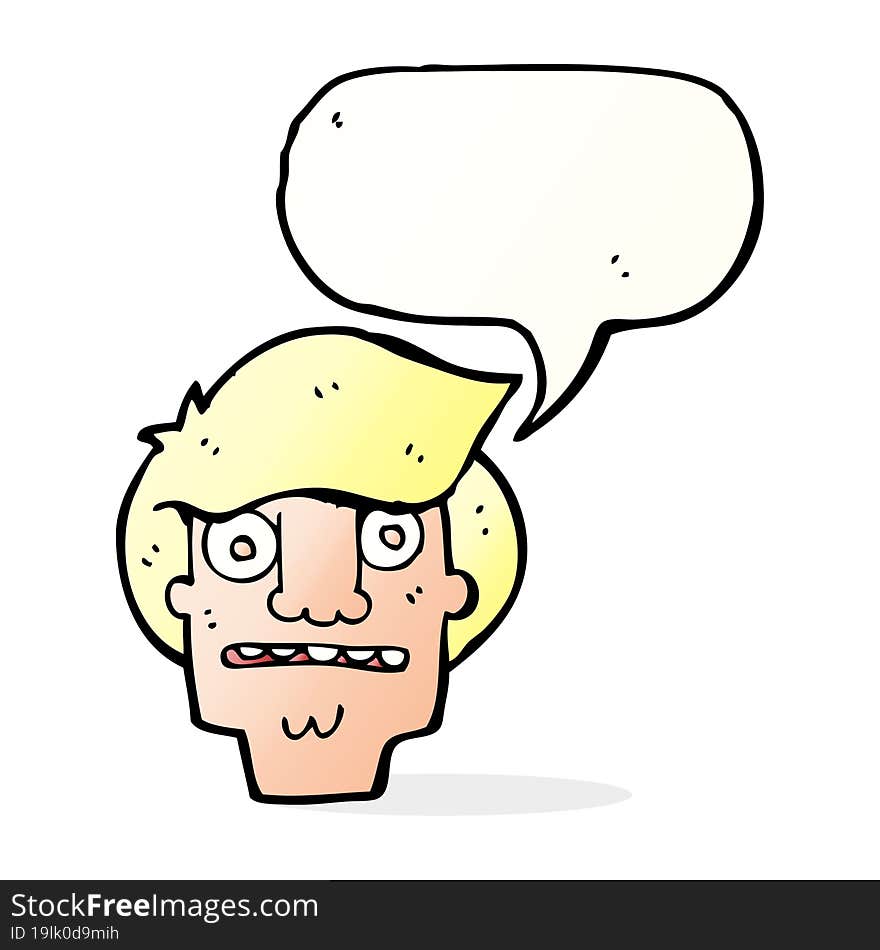 cartoon shocked face with speech bubble