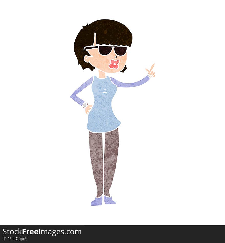 cartoon woman wearing spectacles