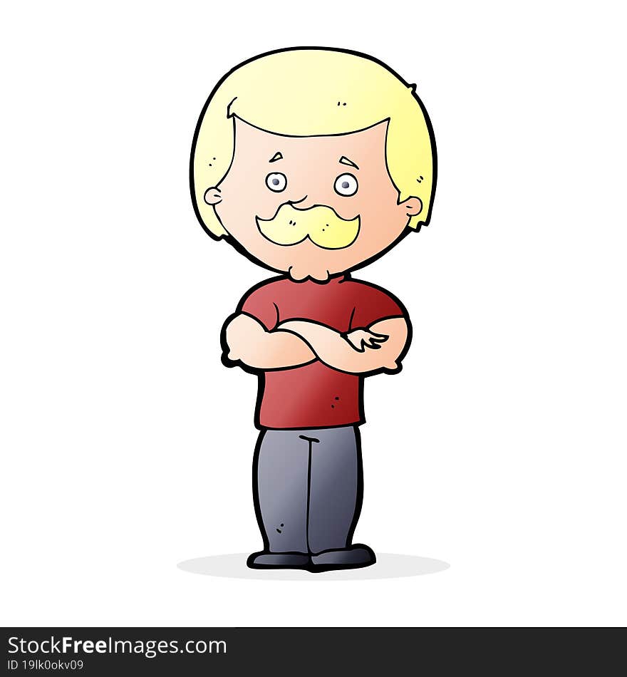 cartoon manly mustache man