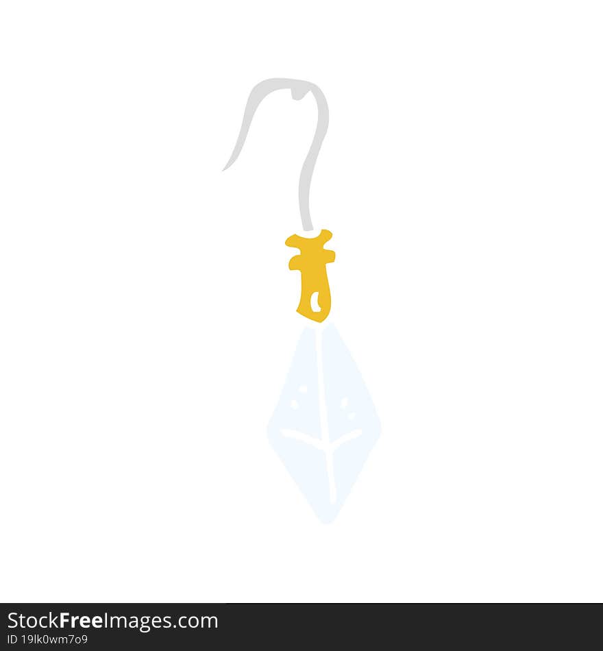 flat color illustration of a cartoon diamond earring