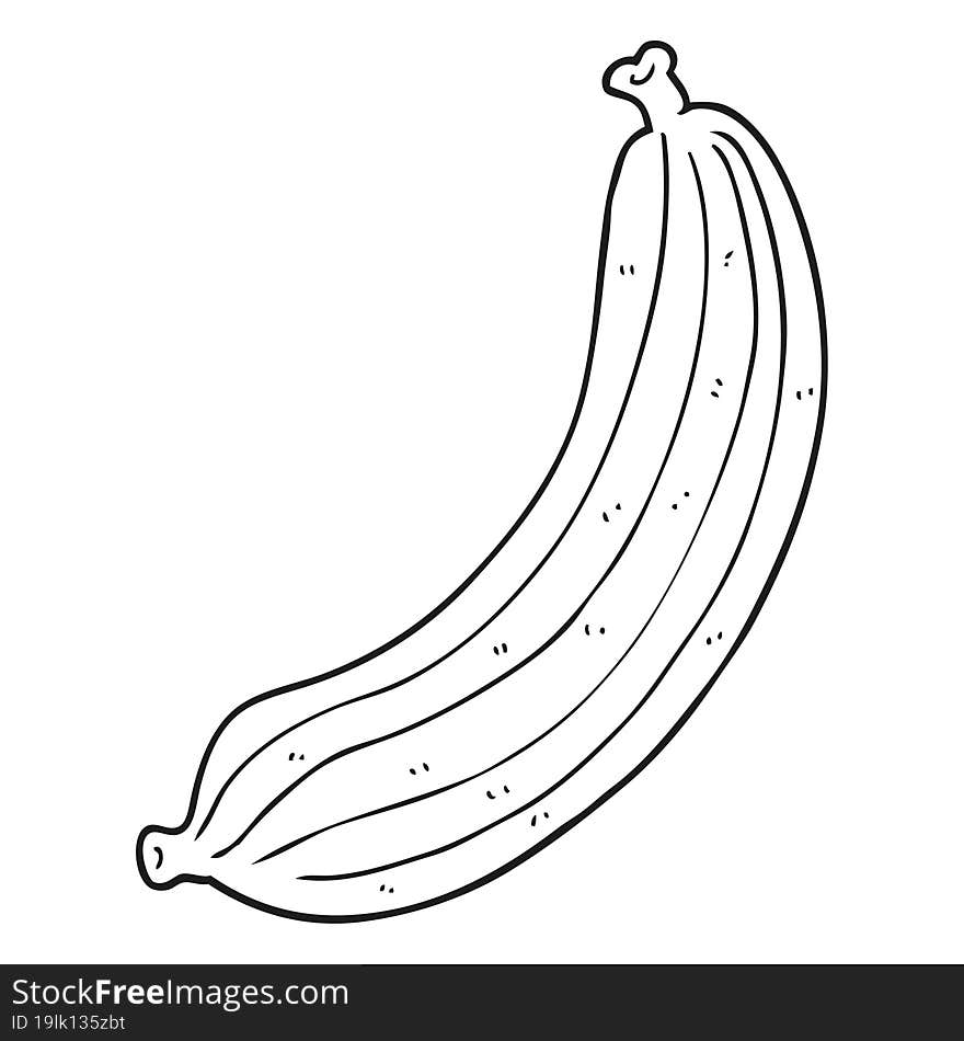 black and white cartoon banana