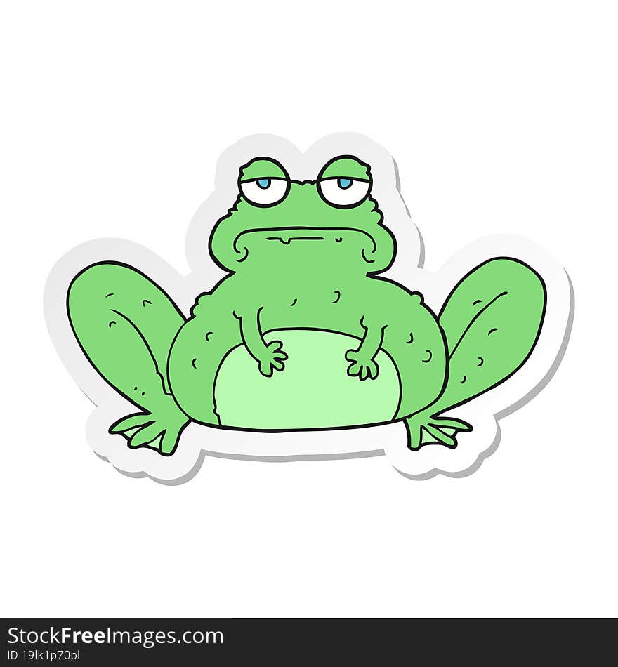 sticker of a cartoon frog