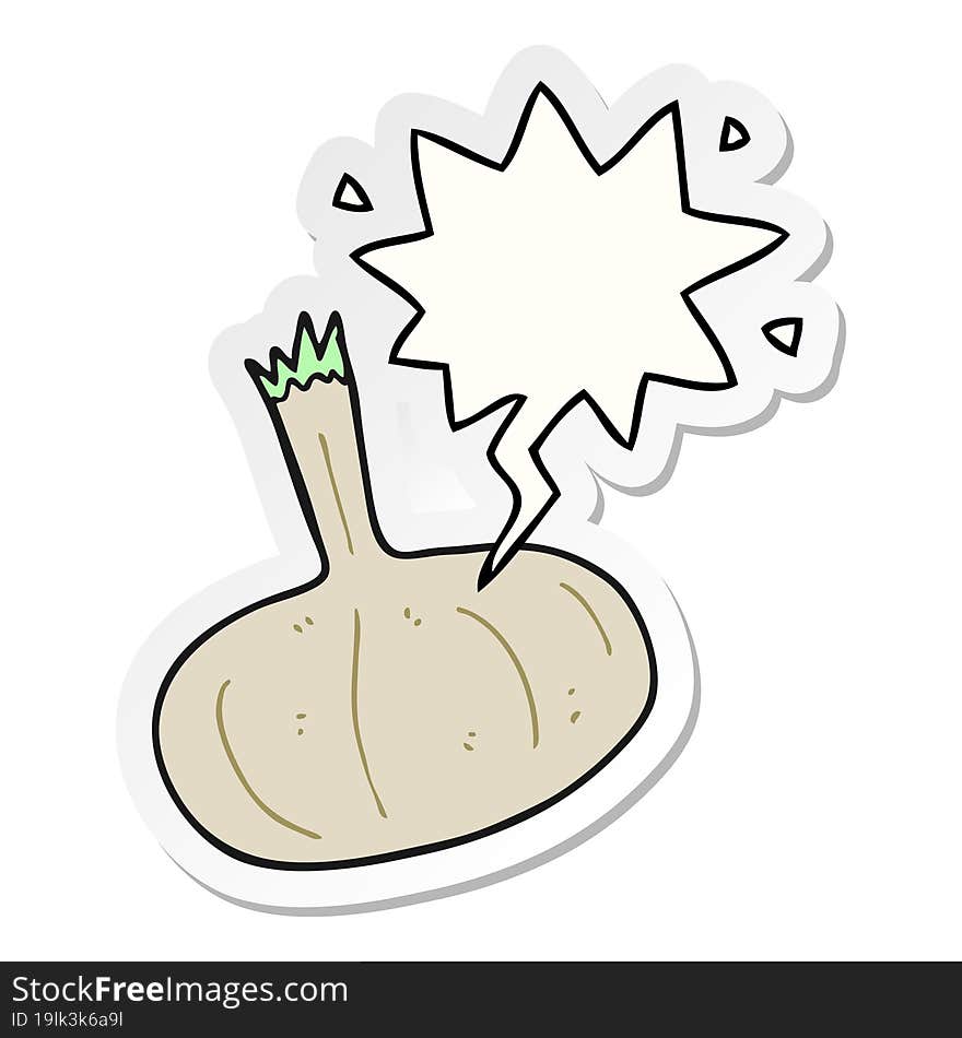 Cartoon Onion And Speech Bubble Sticker