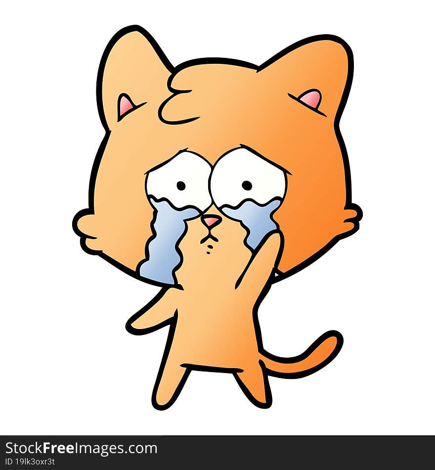 cartoon crying cat. cartoon crying cat