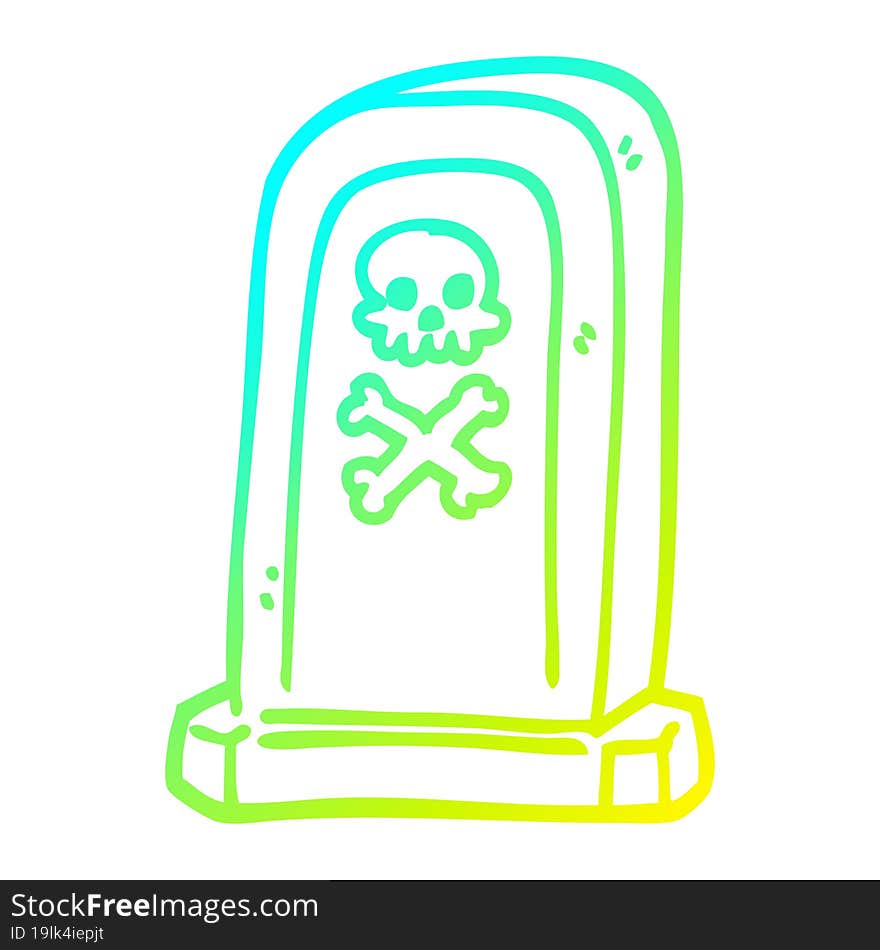 cold gradient line drawing cartoon spooky victorian grave