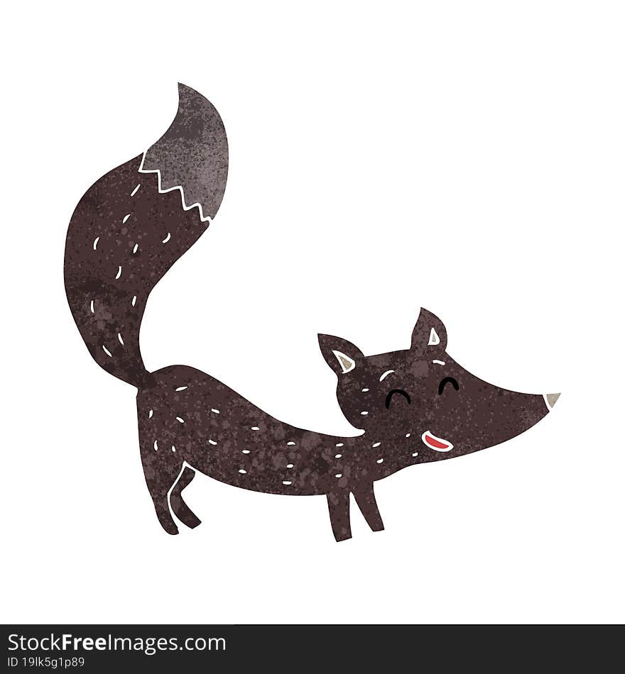 cartoon little wolf cub