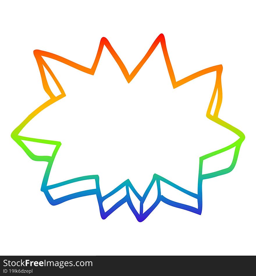 rainbow gradient line drawing decorative star element