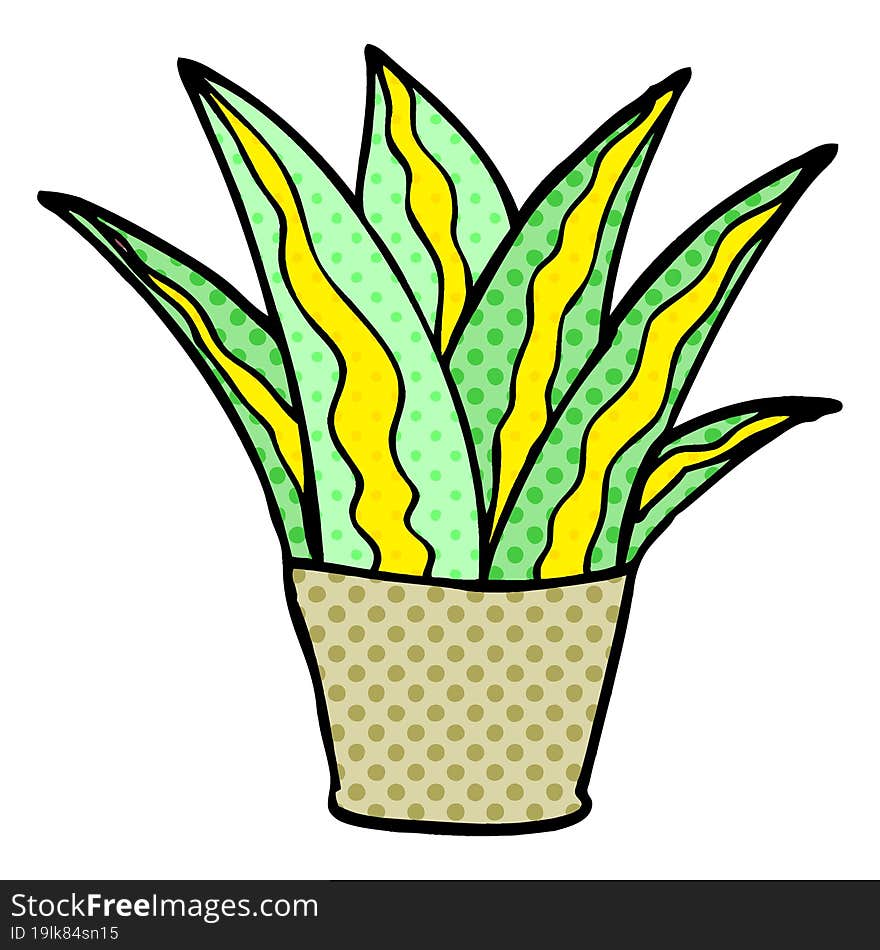 cartoon doodle house plant