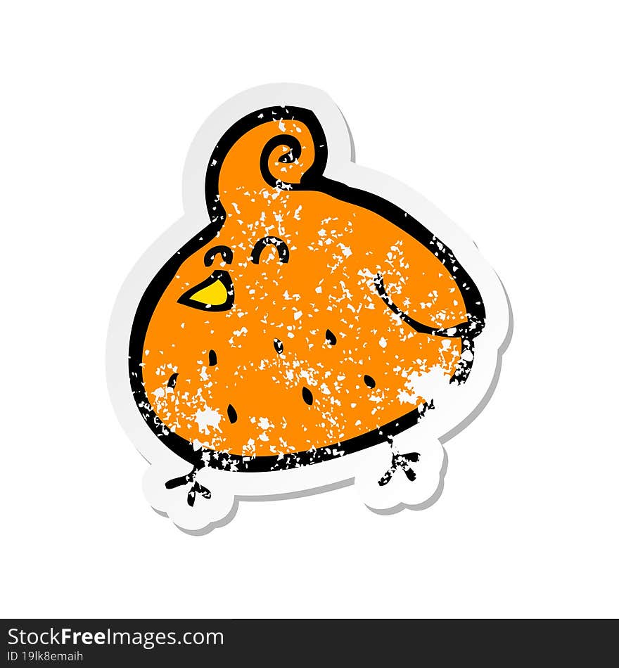 retro distressed sticker of a cartoon bird