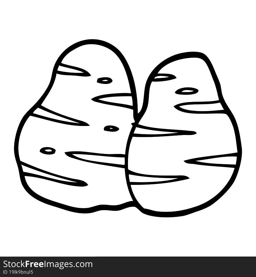 Line Drawing Cartoon Potatoes