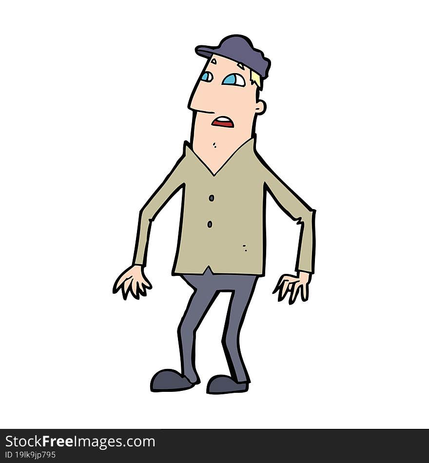 cartoon shocked man