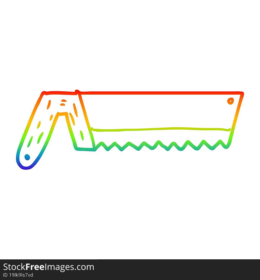 rainbow gradient line drawing old saw cartoon