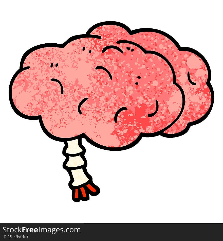 grunge textured illustration cartoon brain