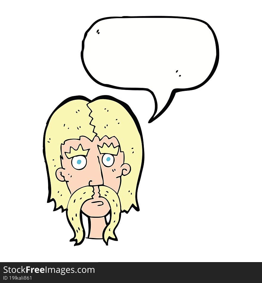 Cartoon Man With Long Mustache With Speech Bubble