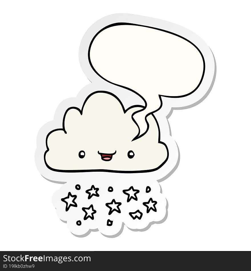 cartoon storm cloud and speech bubble sticker