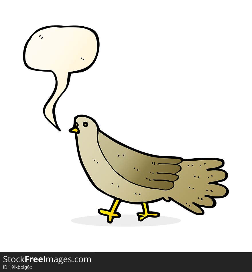 Cartoon Bird With Speech Bubble