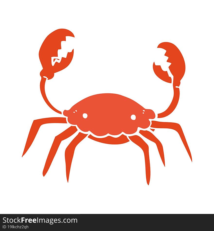 flat color style cartoon crab