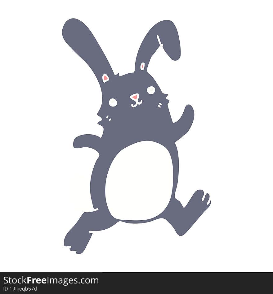 flat color style cartoon rabbit running