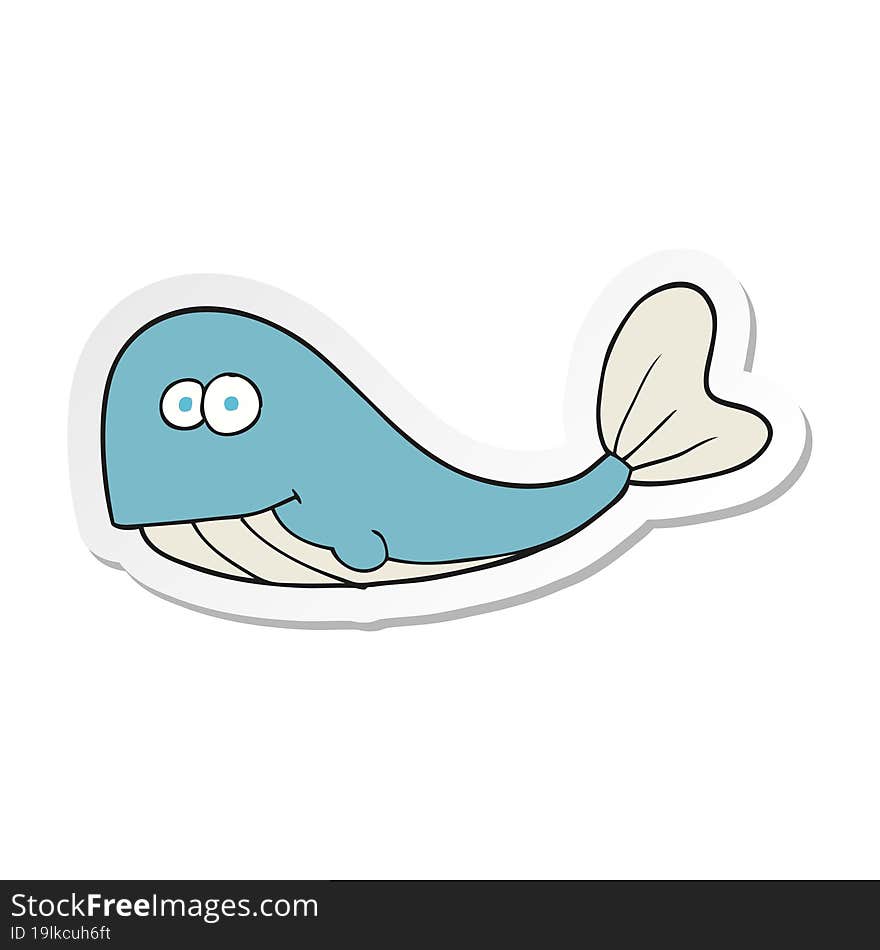 sticker of a cartoon whale