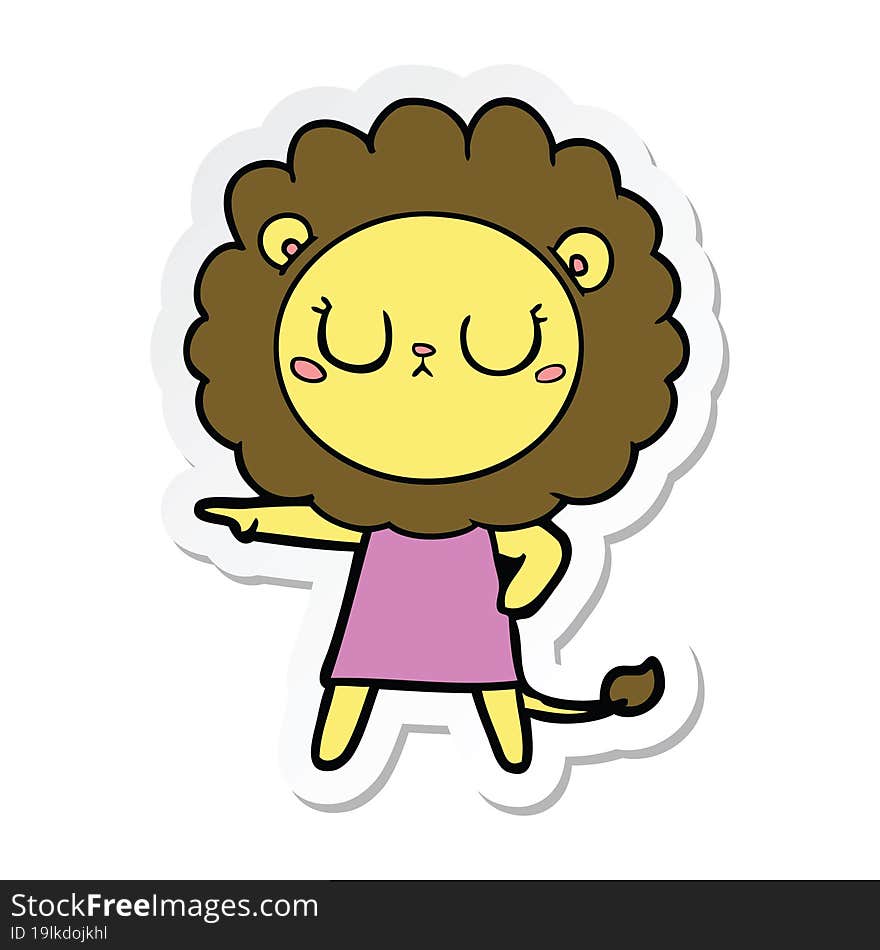 Sticker Of A Cartoon Lion