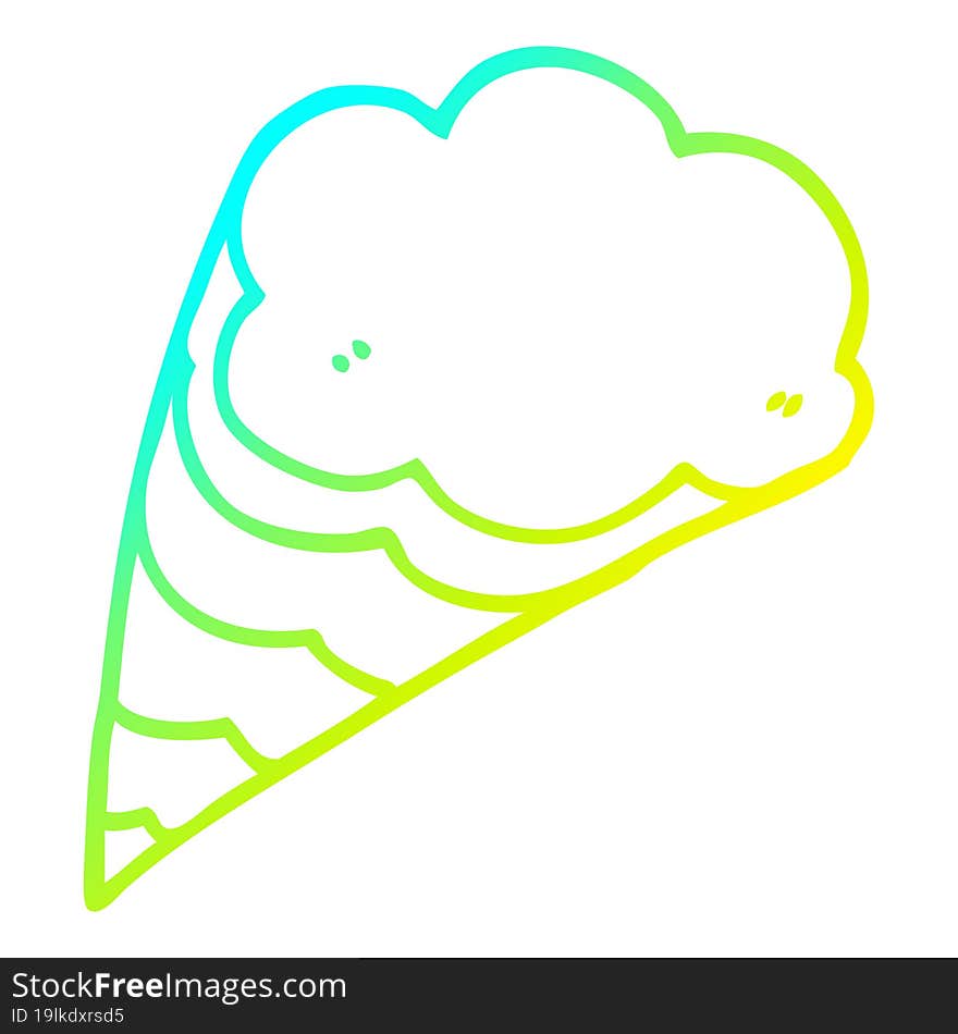 cold gradient line drawing cartoon decorative cloud